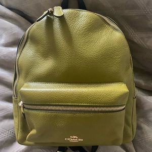 Coach Charlie Backpack Green Leather